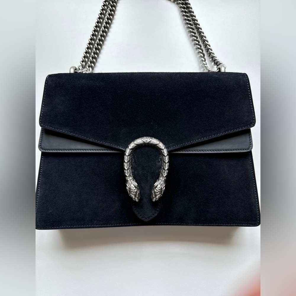 NWOT GUCCI Dionysus Black Suede Medium Bag